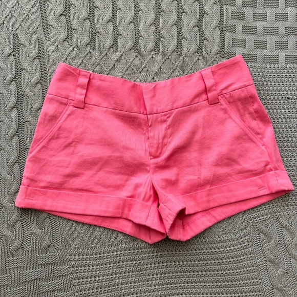 Alice + Olivia Pants - Alice + Olivia Pink Linen Blend Shorts ~ 4